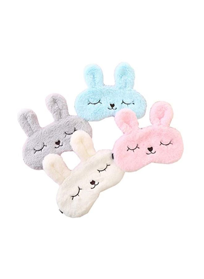 Pack Of 4 Cute Animal Rabbit Sleeping Eye Mask Blue/Pink/Grey - Image 1